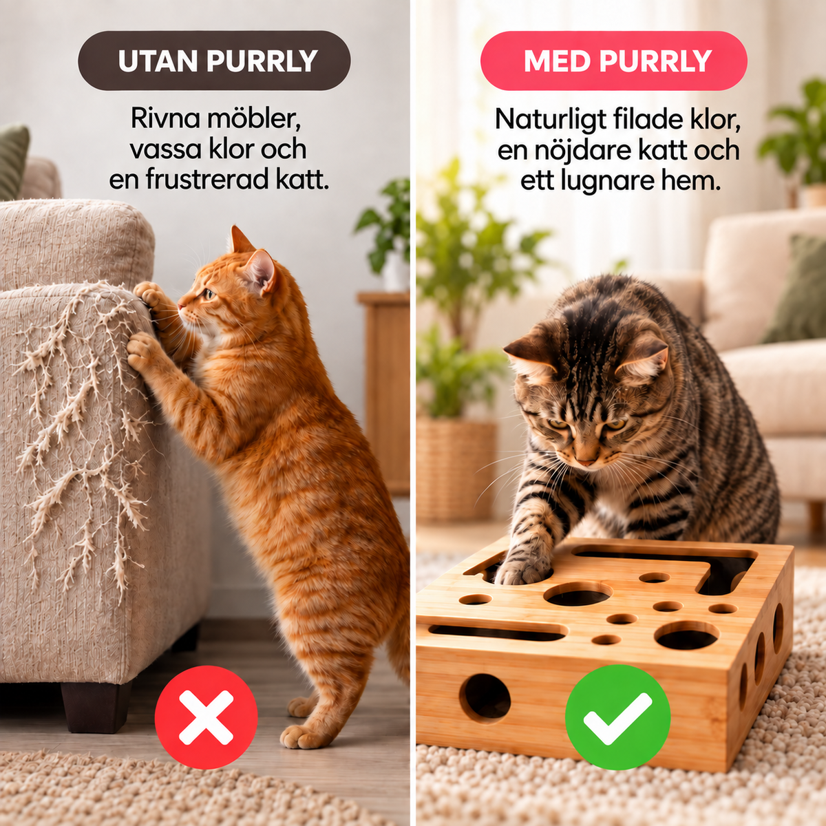 Purrly Klofil™ - Låt katten fila klorna själv.