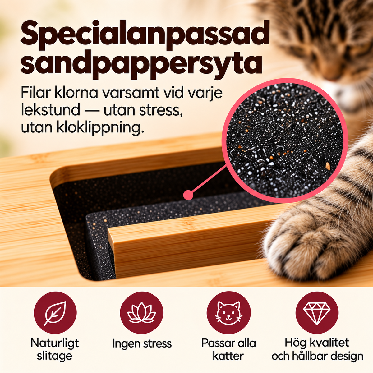 Purrly Klofil™ - Låt katten fila klorna själv.